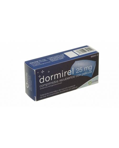 DORMIREL 25 mg COMPRIMIDOS RECUBIERTOS CON PELICULA