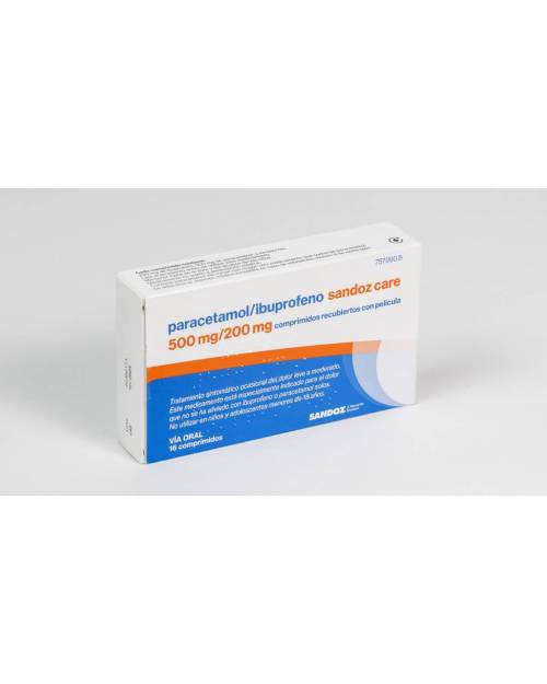 PARACETAMOL/IBUPROFENO SANDOZ CARE 500 MG/200 MG COMPRIMIDOS RECUBIERTOS CON PELICULA